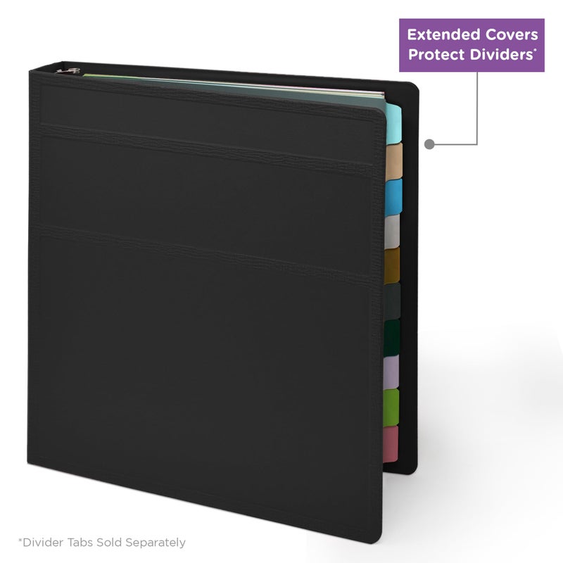 Carstens 1-Inch Heavy Duty 3-Ring Binder - Side Opening, Black, Durable Plastic, Precision No-Gap Rings, Waterproof Cover, No Pockets, Holds 125 US Letter Sheets, BPA-Free, Made in USA (8719-3R) - Image 5